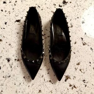 Valentino Garavani Rockstud Noir Ballerina Flats - 6
